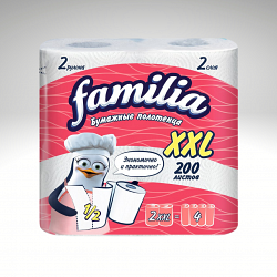 Бумажные полотенца Familia Xxl 2 слоя 2 рулона